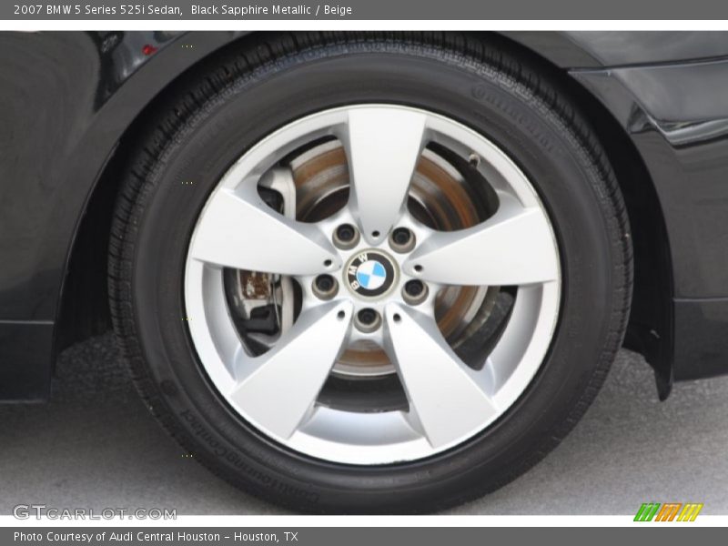Black Sapphire Metallic / Beige 2007 BMW 5 Series 525i Sedan