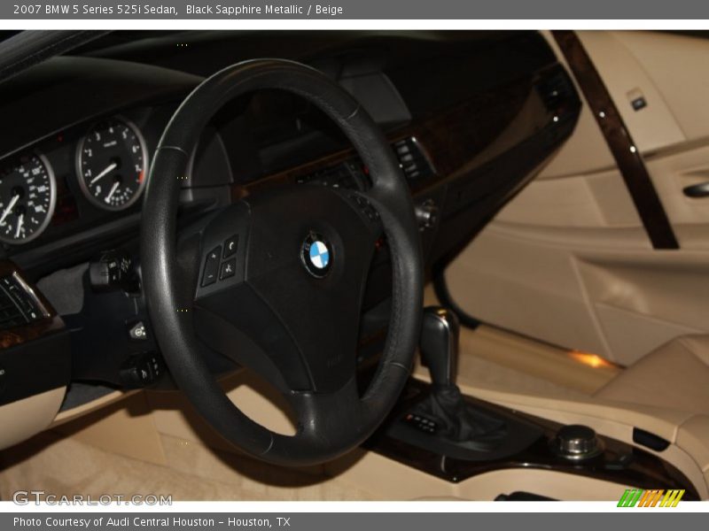 Black Sapphire Metallic / Beige 2007 BMW 5 Series 525i Sedan