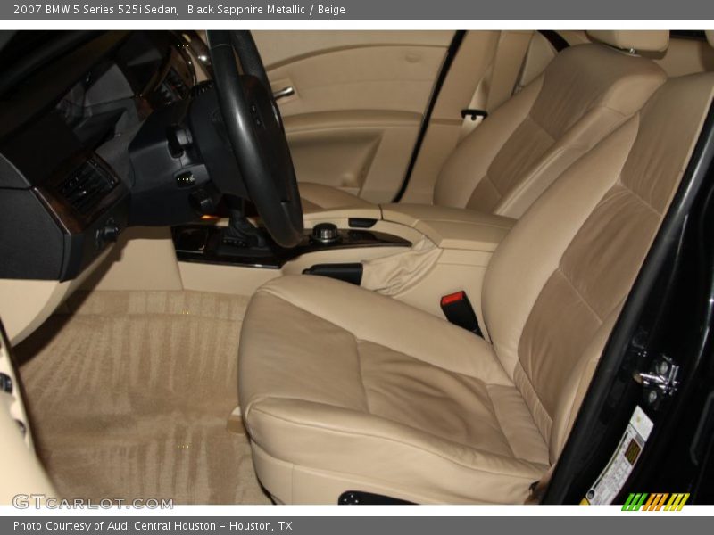 Black Sapphire Metallic / Beige 2007 BMW 5 Series 525i Sedan