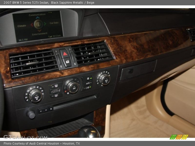 Black Sapphire Metallic / Beige 2007 BMW 5 Series 525i Sedan
