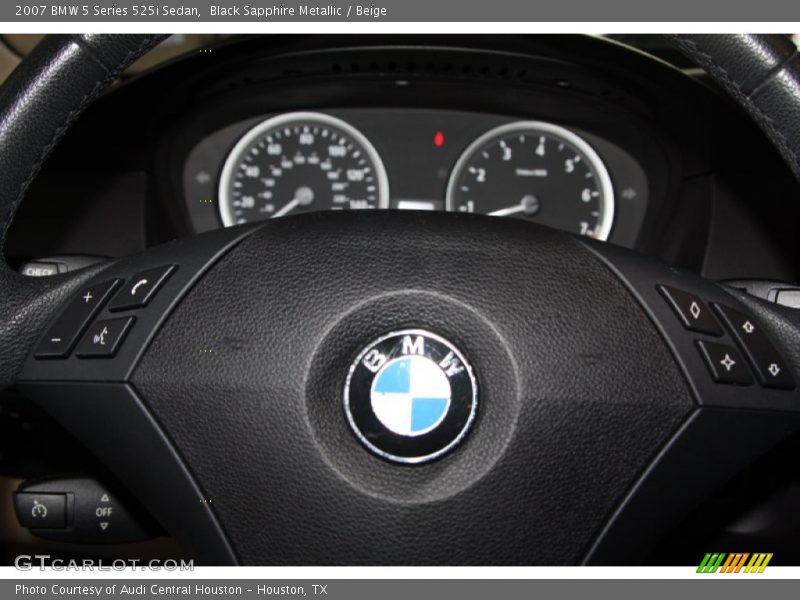 Black Sapphire Metallic / Beige 2007 BMW 5 Series 525i Sedan
