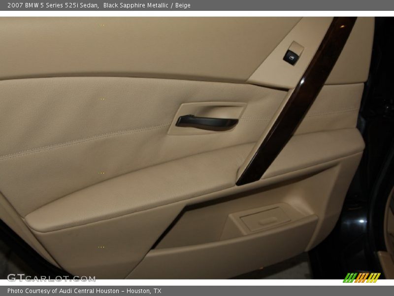 Black Sapphire Metallic / Beige 2007 BMW 5 Series 525i Sedan