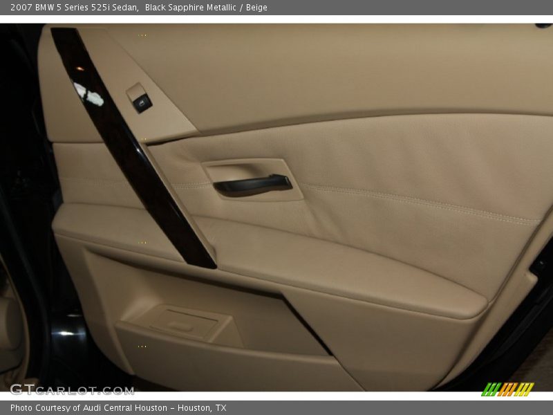 Black Sapphire Metallic / Beige 2007 BMW 5 Series 525i Sedan