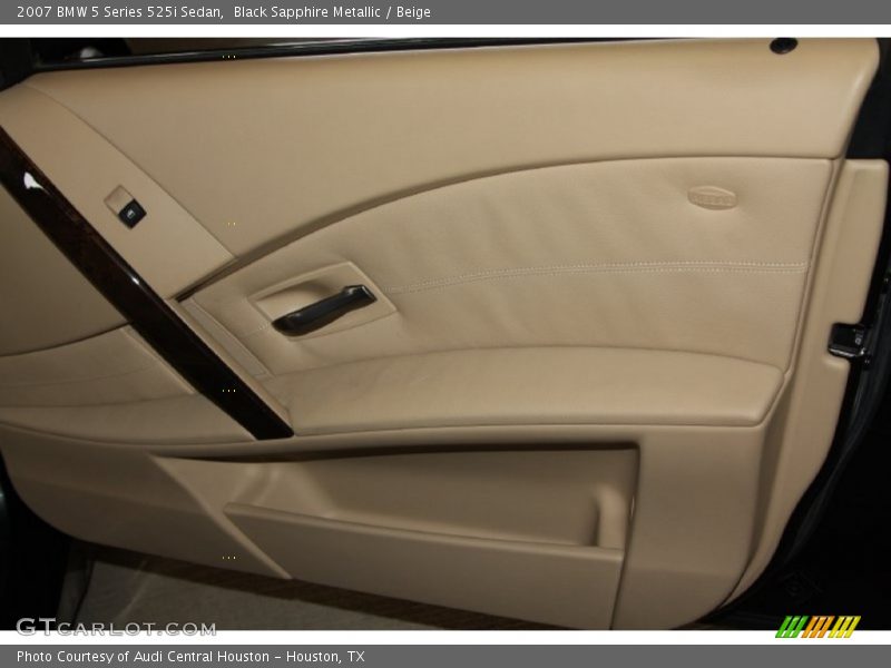 Black Sapphire Metallic / Beige 2007 BMW 5 Series 525i Sedan