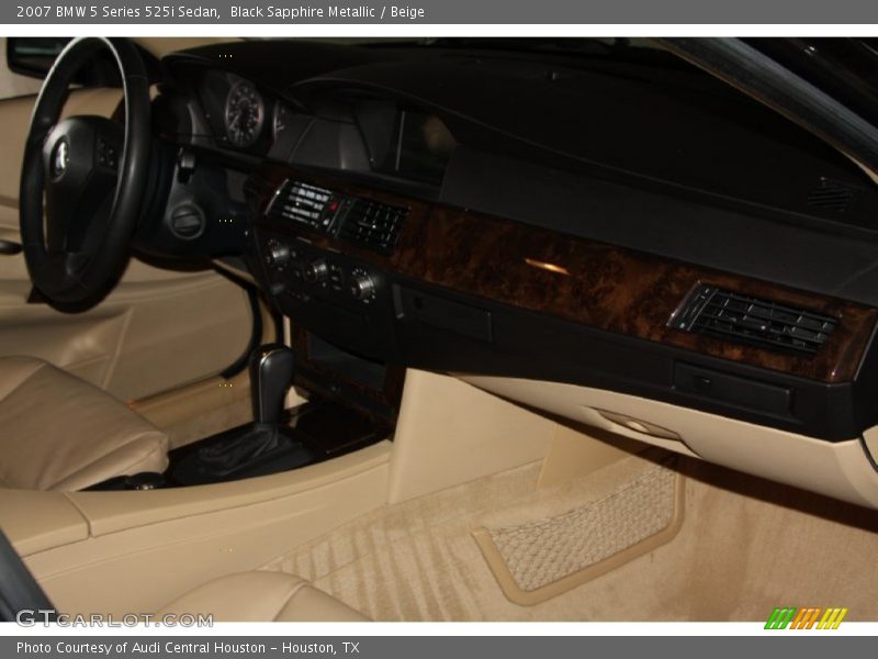 Black Sapphire Metallic / Beige 2007 BMW 5 Series 525i Sedan