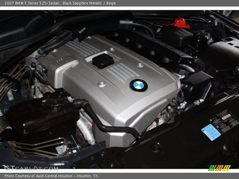 Black Sapphire Metallic / Beige 2007 BMW 5 Series 525i Sedan