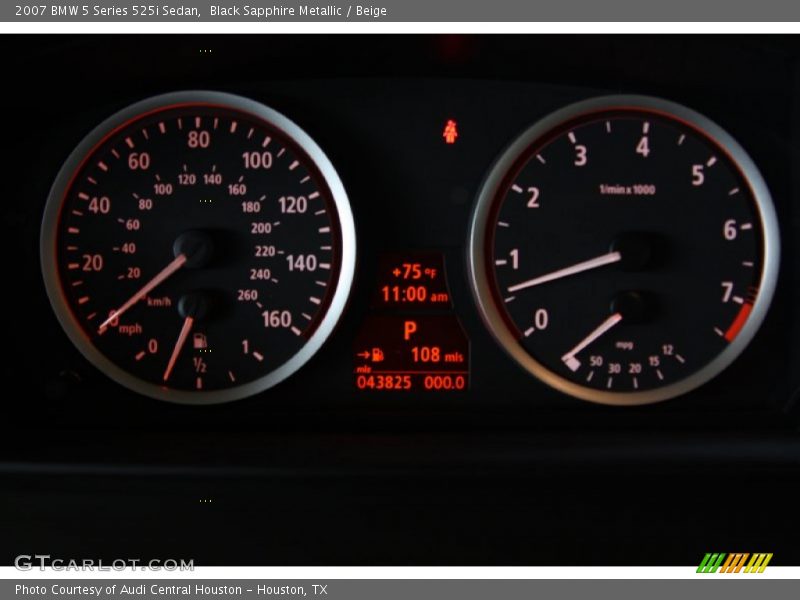 Black Sapphire Metallic / Beige 2007 BMW 5 Series 525i Sedan