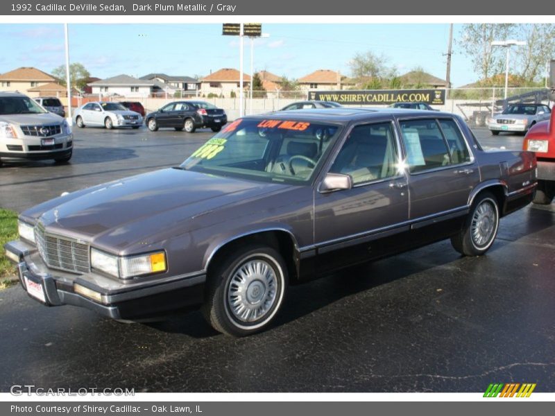 Dark Plum Metallic / Gray 1992 Cadillac DeVille Sedan