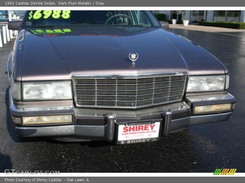 Dark Plum Metallic / Gray 1992 Cadillac DeVille Sedan