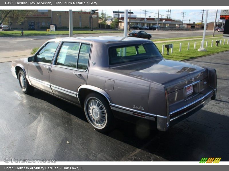 Dark Plum Metallic / Gray 1992 Cadillac DeVille Sedan