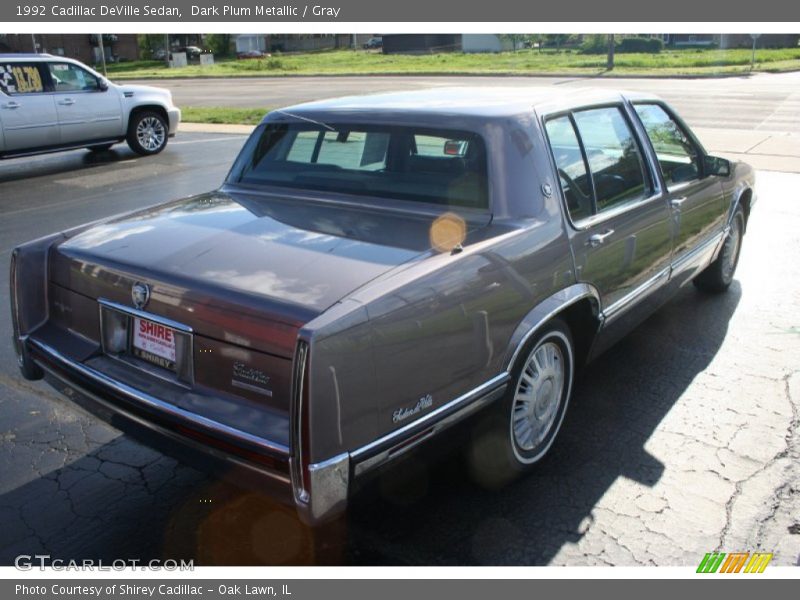 Dark Plum Metallic / Gray 1992 Cadillac DeVille Sedan