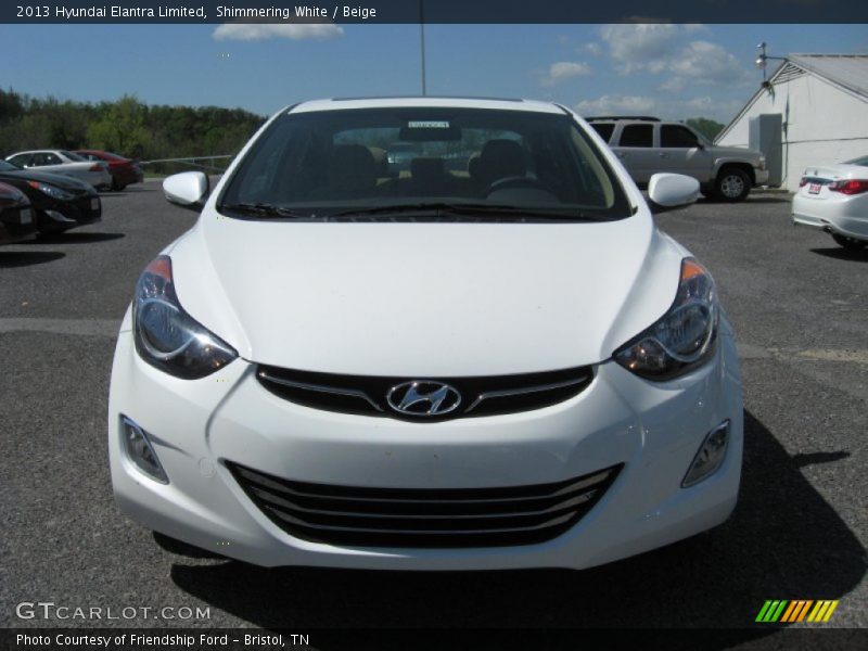 Shimmering White / Beige 2013 Hyundai Elantra Limited