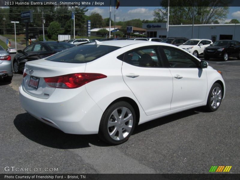 Shimmering White / Beige 2013 Hyundai Elantra Limited