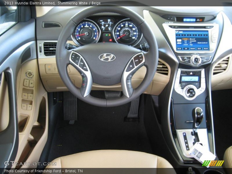 Shimmering White / Beige 2013 Hyundai Elantra Limited