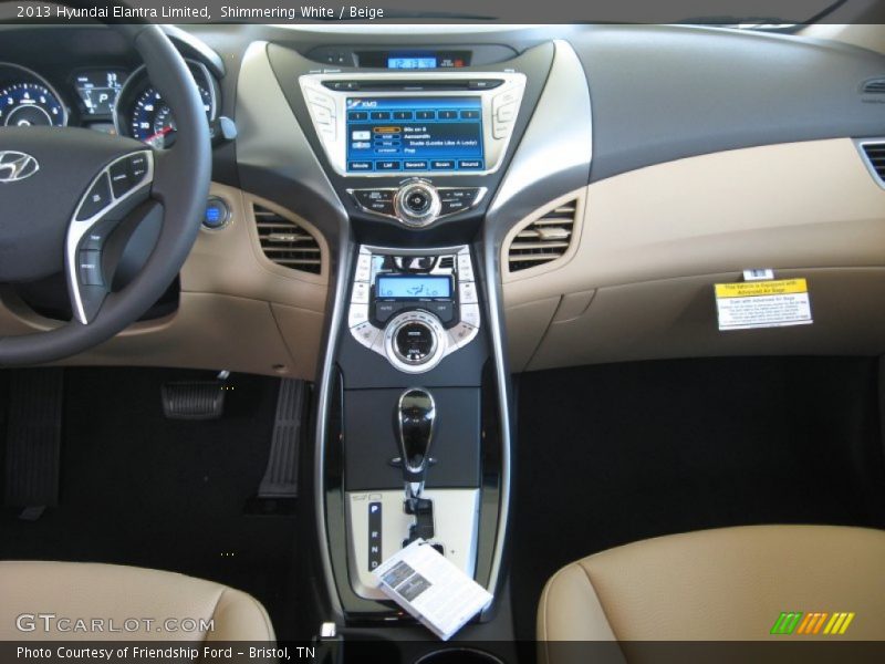 Shimmering White / Beige 2013 Hyundai Elantra Limited