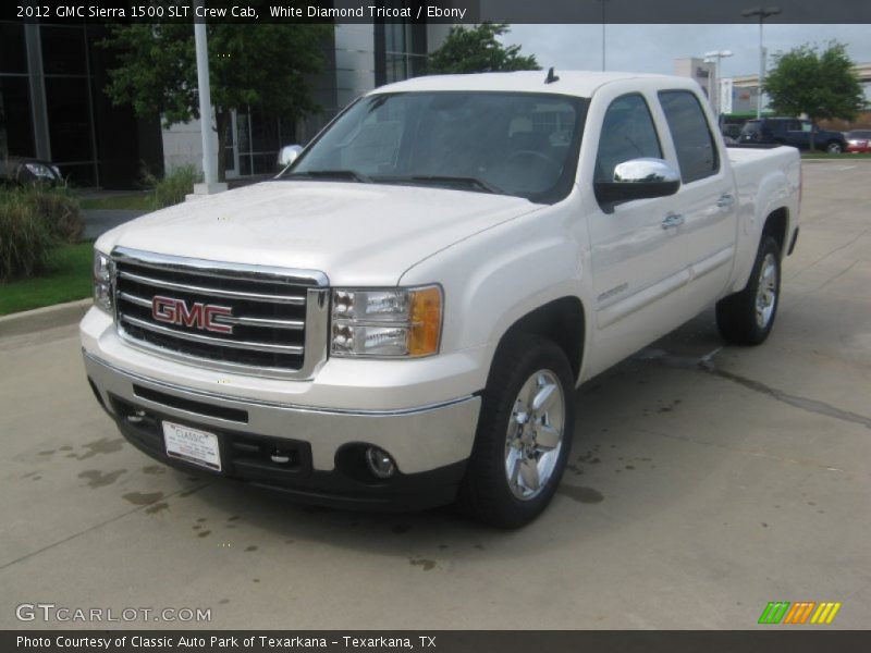 White Diamond Tricoat / Ebony 2012 GMC Sierra 1500 SLT Crew Cab