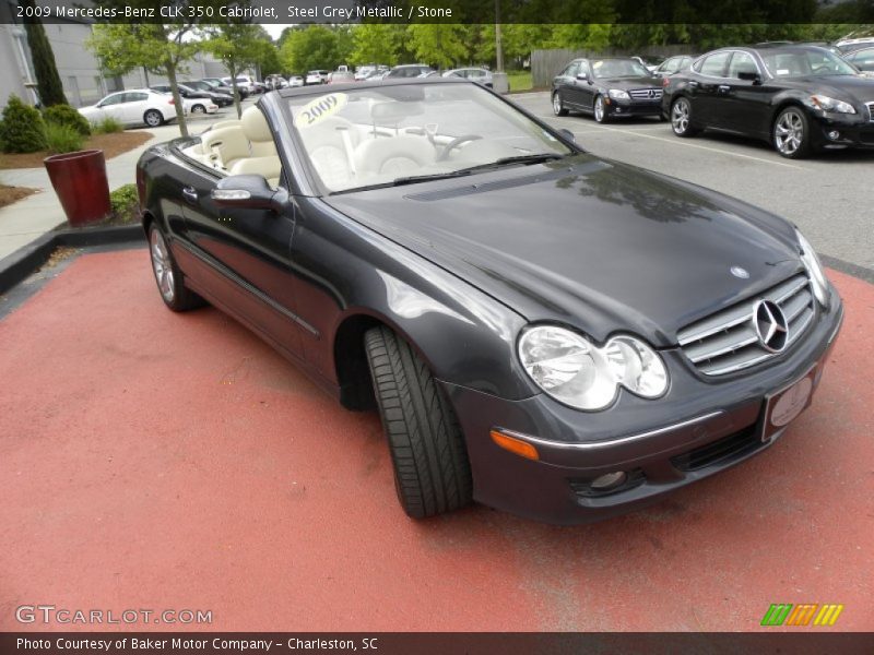 Steel Grey Metallic / Stone 2009 Mercedes-Benz CLK 350 Cabriolet