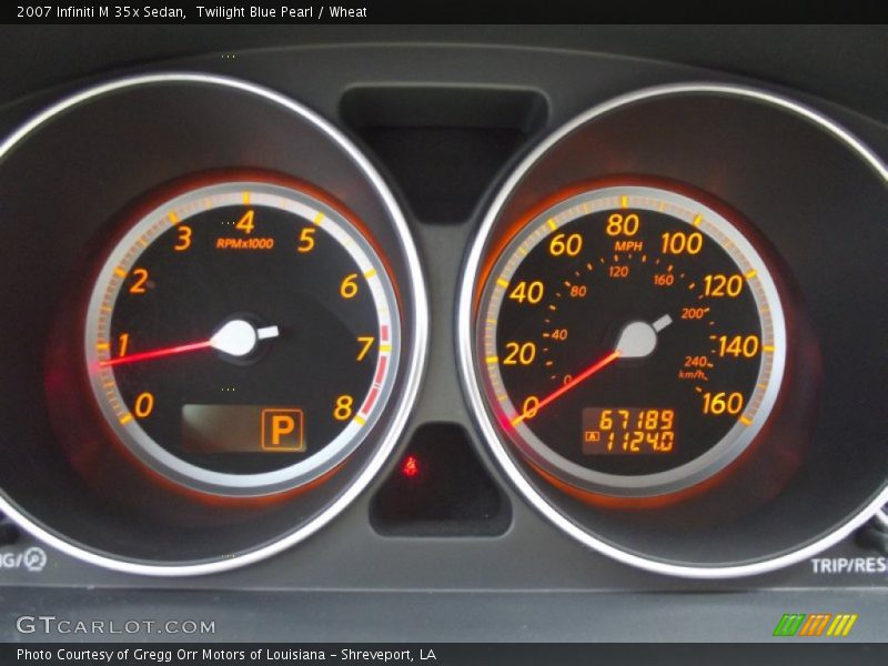 Twilight Blue Pearl / Wheat 2007 Infiniti M 35x Sedan