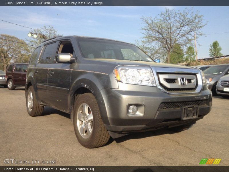Nimbus Gray Metallic / Beige 2009 Honda Pilot EX-L 4WD