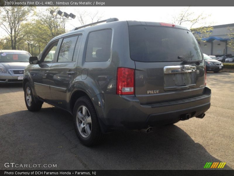 Nimbus Gray Metallic / Beige 2009 Honda Pilot EX-L 4WD