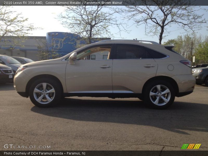 Golden Almond Metallic / Parchment/Brown Walnut 2010 Lexus RX 350 AWD