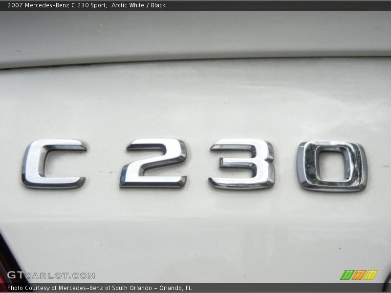 Arctic White / Black 2007 Mercedes-Benz C 230 Sport