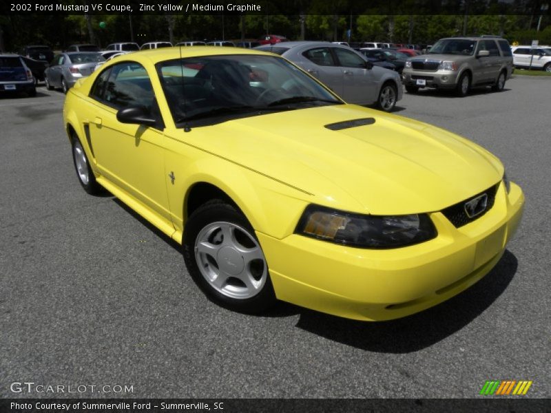 Zinc Yellow / Medium Graphite 2002 Ford Mustang V6 Coupe
