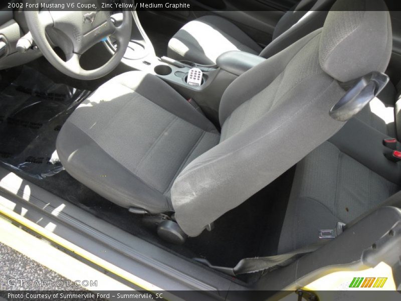 Zinc Yellow / Medium Graphite 2002 Ford Mustang V6 Coupe