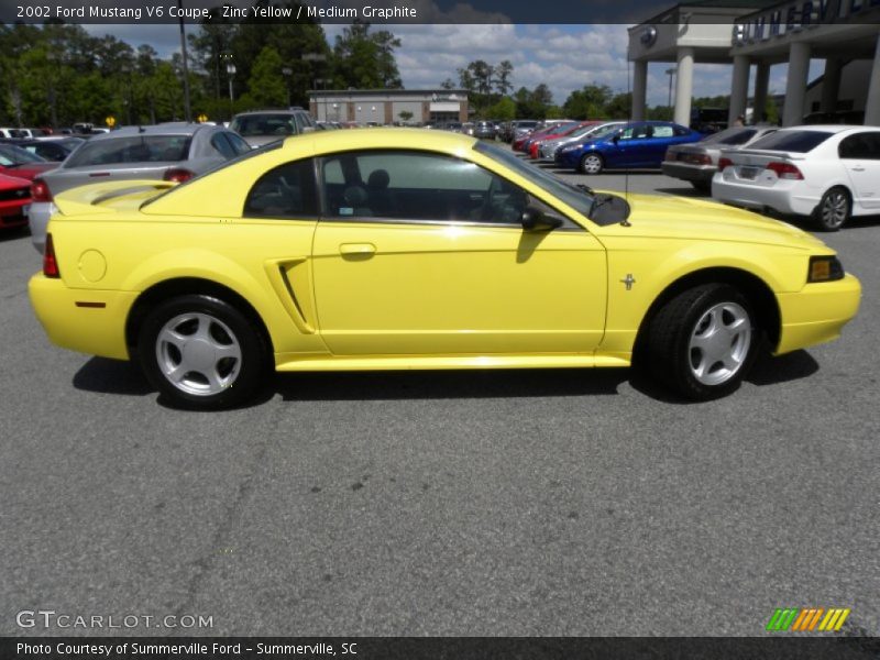Zinc Yellow / Medium Graphite 2002 Ford Mustang V6 Coupe