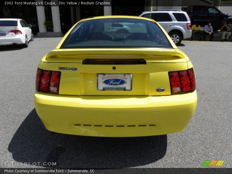 Zinc Yellow / Medium Graphite 2002 Ford Mustang V6 Coupe