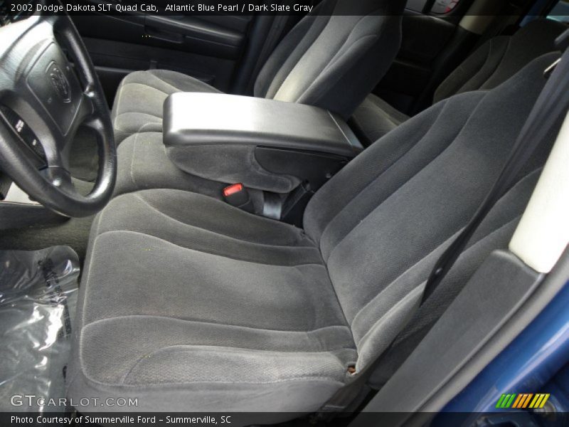 Atlantic Blue Pearl / Dark Slate Gray 2002 Dodge Dakota SLT Quad Cab