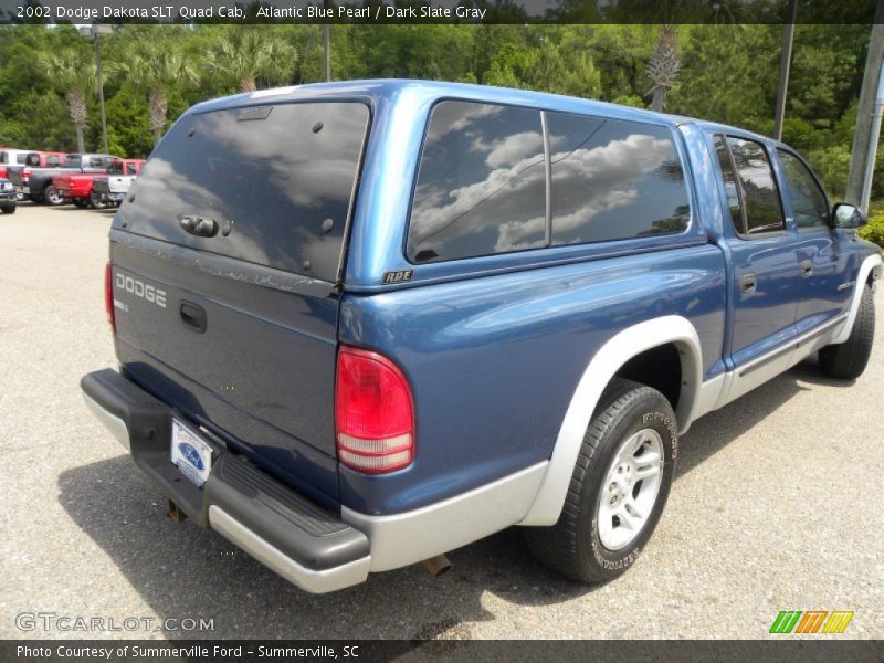 Atlantic Blue Pearl / Dark Slate Gray 2002 Dodge Dakota SLT Quad Cab