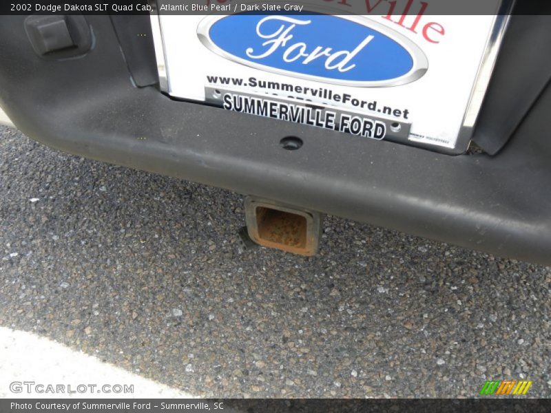 Atlantic Blue Pearl / Dark Slate Gray 2002 Dodge Dakota SLT Quad Cab