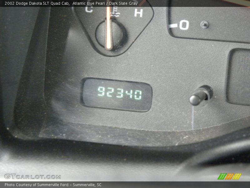 Atlantic Blue Pearl / Dark Slate Gray 2002 Dodge Dakota SLT Quad Cab
