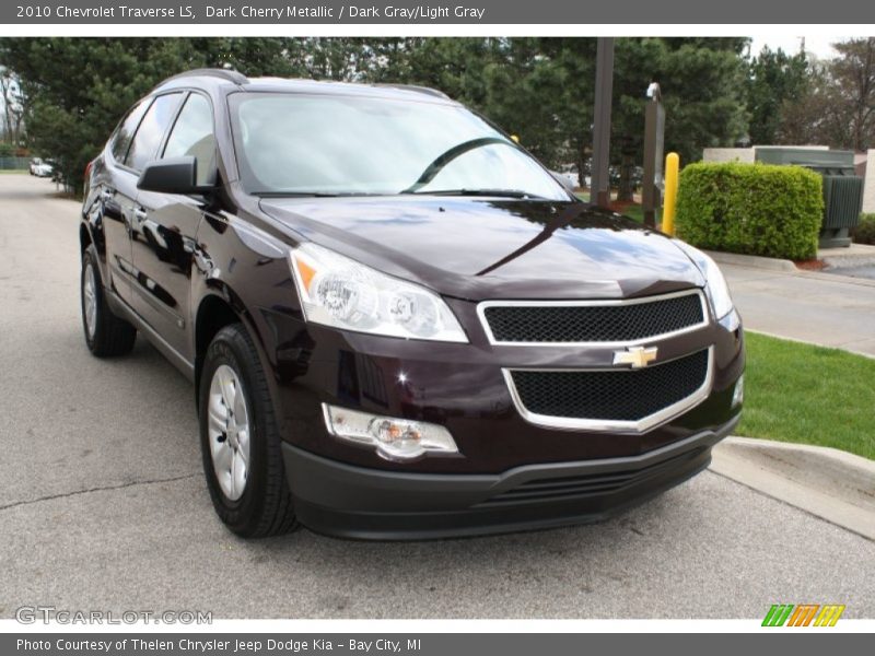 Dark Cherry Metallic / Dark Gray/Light Gray 2010 Chevrolet Traverse LS