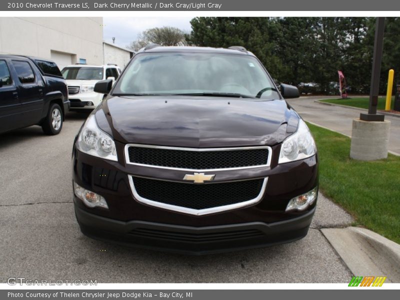 Dark Cherry Metallic / Dark Gray/Light Gray 2010 Chevrolet Traverse LS