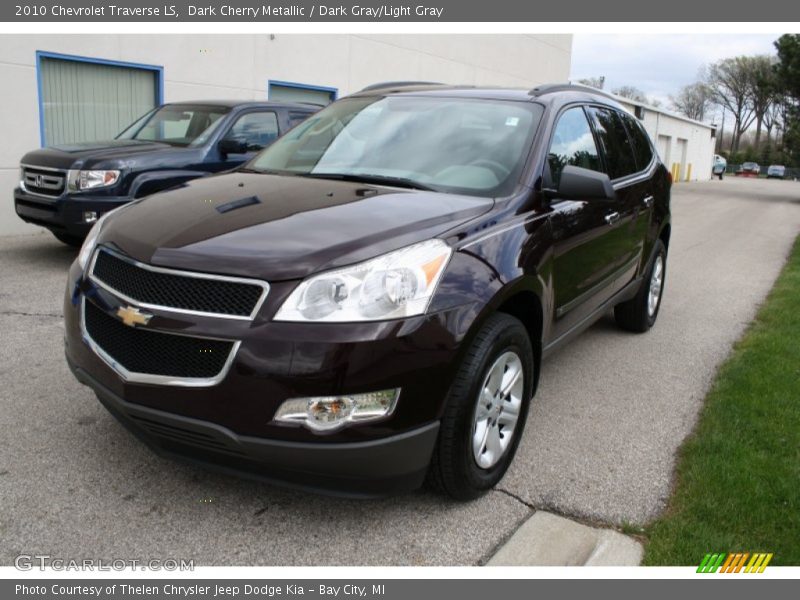 Dark Cherry Metallic / Dark Gray/Light Gray 2010 Chevrolet Traverse LS