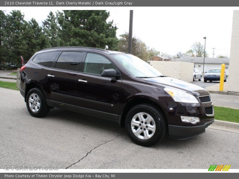 Dark Cherry Metallic / Dark Gray/Light Gray 2010 Chevrolet Traverse LS