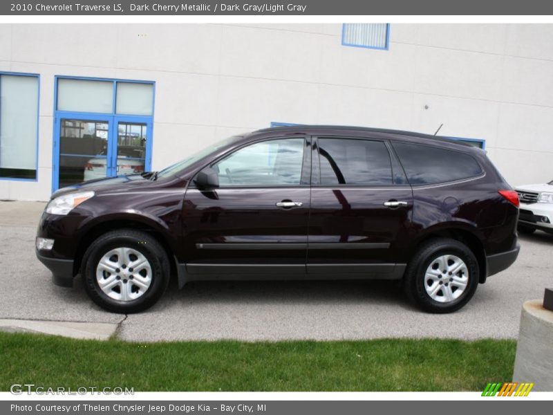 Dark Cherry Metallic / Dark Gray/Light Gray 2010 Chevrolet Traverse LS