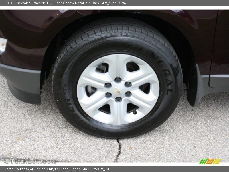 Dark Cherry Metallic / Dark Gray/Light Gray 2010 Chevrolet Traverse LS