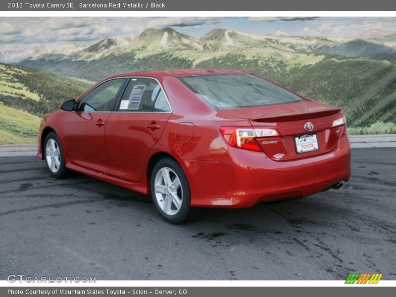 Barcelona Red Metallic / Black 2012 Toyota Camry SE