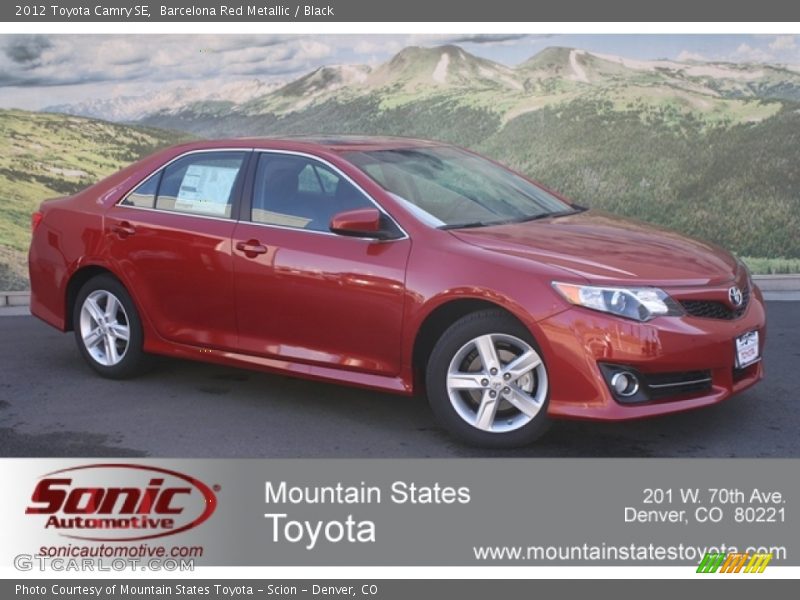 Barcelona Red Metallic / Black 2012 Toyota Camry SE