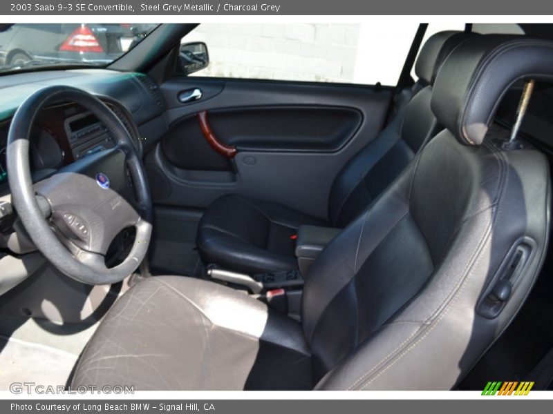 Steel Grey Metallic / Charcoal Grey 2003 Saab 9-3 SE Convertible