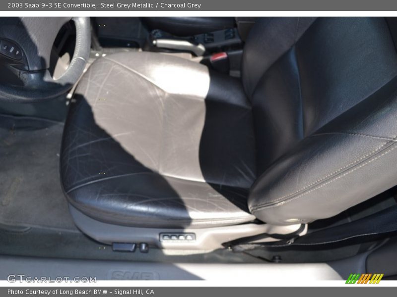Steel Grey Metallic / Charcoal Grey 2003 Saab 9-3 SE Convertible