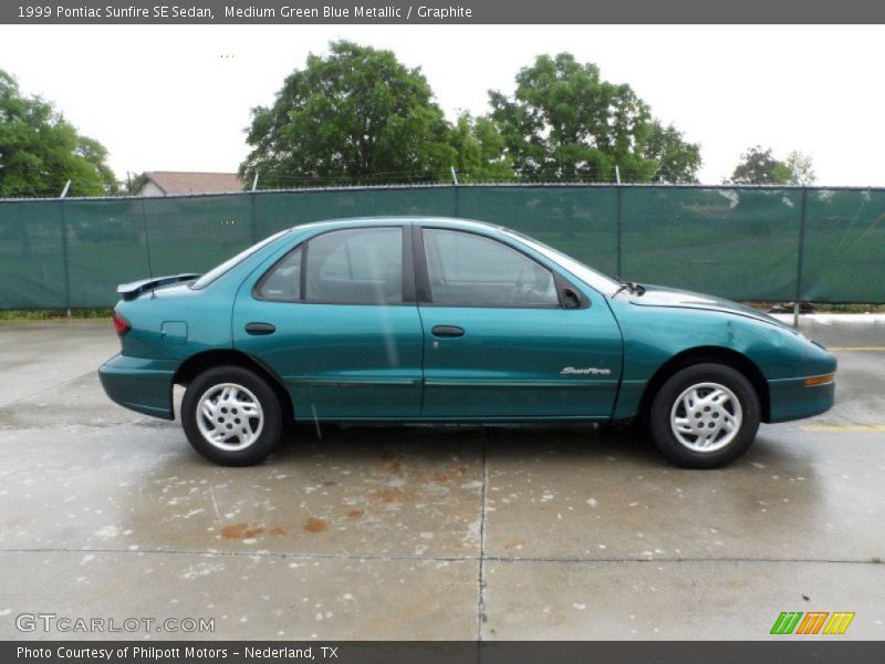 Medium Green Blue Metallic / Graphite 1999 Pontiac Sunfire SE Sedan