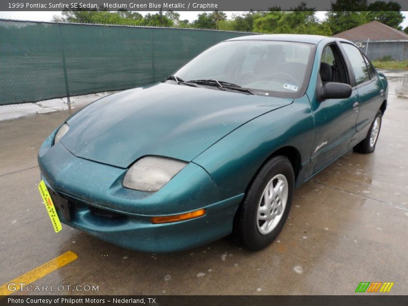 Medium Green Blue Metallic / Graphite 1999 Pontiac Sunfire SE Sedan