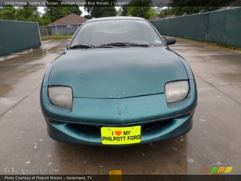 Medium Green Blue Metallic / Graphite 1999 Pontiac Sunfire SE Sedan