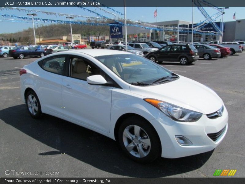 Shimmering White / Beige 2013 Hyundai Elantra GLS