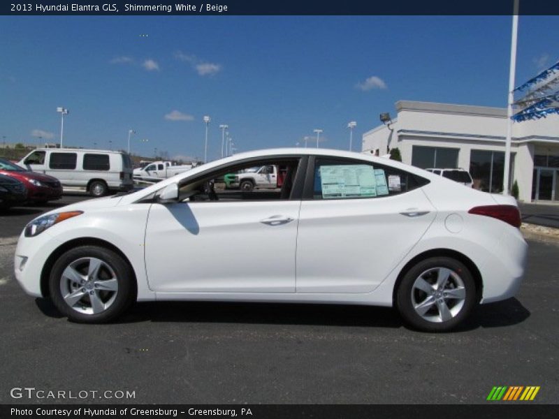 Shimmering White / Beige 2013 Hyundai Elantra GLS