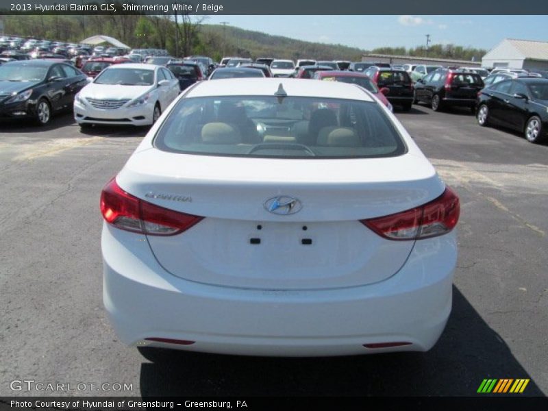 Shimmering White / Beige 2013 Hyundai Elantra GLS